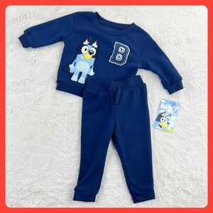 BLUEY‎ Disney Shirt Pants Baby 12M Blue Sweatshirt Jogger Set BBC Australia